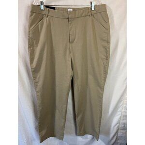 Gap Slim Ankle Stretch Chino Khaki Pants Size 20 High Rise NWT Flat Front